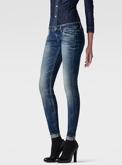 3301 Low-Rise Super Skinny Red Listing Jeans