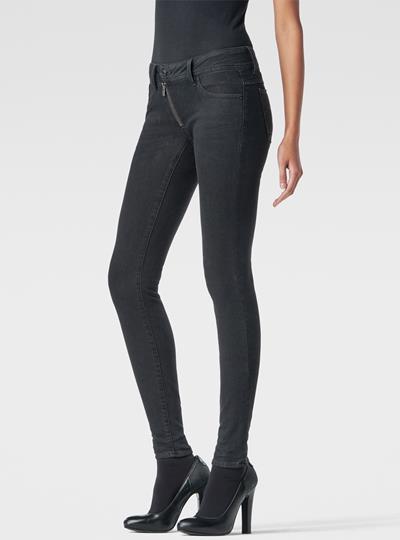 Lynn Zip Mid-Rise Skinny Jeans